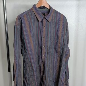 Colours By Alexander Julian Men's Multicolor Striped Casual Button Down Shirt